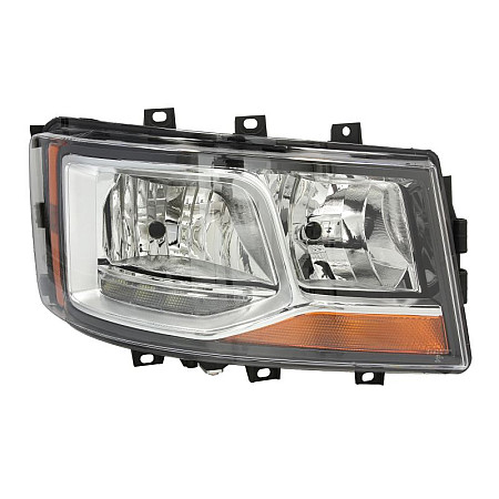 Far Headlamp R 2*H7/H21W/LED electric with motor with daytime running light insert colour: chromium-plated  SCANIA LPGRS 06.17- TRUCKLIGHT HL-SC008R