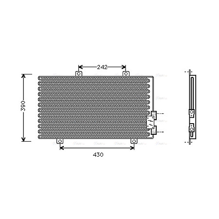 Condensator, climatizare A/C condenser ALFA ROMEO 145 146 155 FIAT COUPE 1.4-2.5 01.92-10.01 AVA COOLING AL5063 AVA