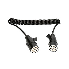 Cablu infasurat Sirma electrica spiralata poliuretan lungime de lucru 35m lungime maxima 4m cu dopuri feminine numar pini: 7 numar cabluri: 1x1+6x075mm dopuri de plastic temperatura de lucru pina la 125 * TRUCKLIGHT EC-S07-PLA EURO6