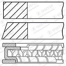 Set segmenti piston 685 STD 12 15 28 EN piston CHEVROLET SPARK DAEWOO MATIZ TICO FSO MATIZ 0.8 01.96- CHEVROLET GOETZE 08-426800-00
