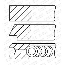 Set segmenti piston 83 STD Inele de piston CHRYSLER 300C JEEP COMMANDER GLADIATOR GRAND CHEROKEE GRAND CHEROKEE III GRAND CHEROKEE IV WRANGLER IV LANCIA THEMA 3.0D 06.05- GOETZE 08-449900-00
