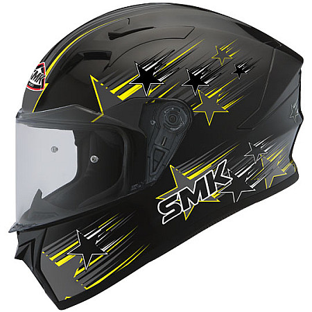 Cati integrale Helmet full-face helmet SMK STELLAR RAIN STAR MA264 colour neagra/matt/yellow size 2XL unisex SMK SMK0110/18/MA264R/2XL