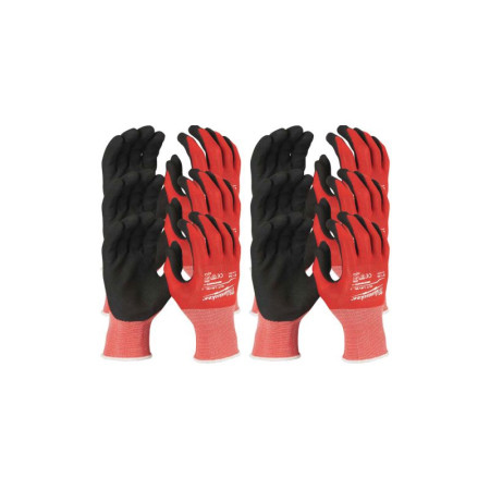 Protectia mainilor 12 pairs Protective gloves CUT A GLOVES gloves cut resistant / nitrile / nylon colour: red size: 9/L anti-overvoltage touch screen maintenance how to use: reusable intended use: for maintena MILWAUKEE 4932471615