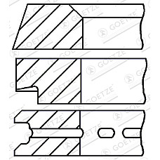 Set segmenti piston, compresor Inel compresor diametru 70mm STDinaltime 2/4mm setat pentru 1 piston FIAT IVECO GOETZE 08-207000-00