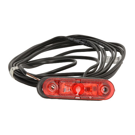 Lampa gabarit Outline marker lights L/R POSIPOINT II red LED height 243mm width 814mm depth 20mm embossed hose length 5000 12/24V POSIPOINT II ASPOCK A31-7200-057