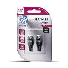 Bec incandescent LED light bulb blister pack 1pcs W16W 12V no road approval T15 for vehicles without CAN-Bus white M-TECH LB841W-02B