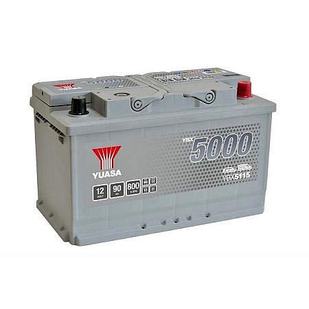 Acumulator Pornire Battery YUASA 12V 90Ah/800A YBX5000 Silver High Performance SMF R+ standard 317x175x190 B13 starting YUASA YBX5115