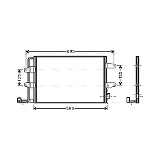 Condensator, climatizare A/C condenser VW NEW BEETLE 1.4/2.3/2.5 10.00-09.10 AVA COOLING VNA5252 AVA