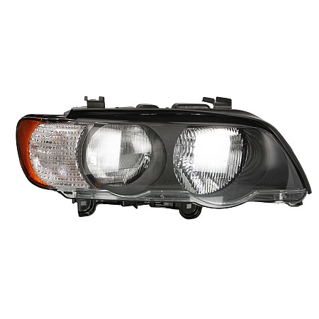 Far Lampa frontala Dreapta H7/HB3 electric cu motor culoare insert: negru culoare semnalizator: alb BMW X5 E53 TYC TYC 20-0499-15-2