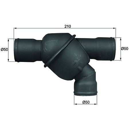 Termostat,lichid racire Cooling system thermostat 83C in housing number of connectors: 3 50mm/50mm/50mm AGRO BEHR BTH 21 83