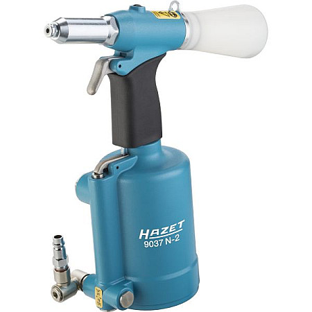 Pistol de nituit pneumatic Nitownica Pneumatyczno-hydrauliczna Wysoka sila zrywania - 14.700 N  Obslugiwane rozmiary nitow: 30 - 32 - 40 - 48 - 50 - 60 i 64 mm HAZET HAZ 9037N-2