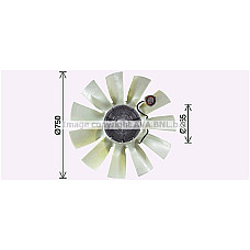 Ventilator, radiator Fan clutch with fan 750mm number of blades 11 number of pins 5 VOLVO FH FH II FH12 FH16 NH12 D12A340-D16G700 08.93- HIGHWAY 60057020HW