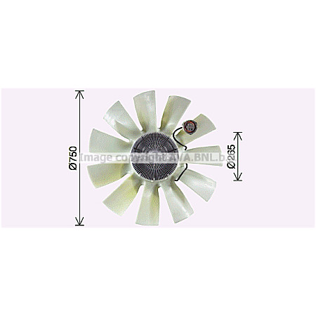 Ventilator, radiator Fan clutch with fan 750mm number of blades 11 number of pins 5 VOLVO FH FH II FH12 FH16 NH12 D12A340-D16G700 08.93- HIGHWAY 60057020HW