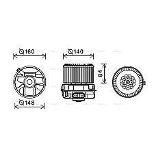 Electromotor, ventilatie interioara Suflanta de aer  CITROEN C1 PEUGEOT 107 TOYOTA AYGO AYGO/HATCHBACK 1.0/1.4D 06.05-09.14 AVA COOLING PE8369 AVA