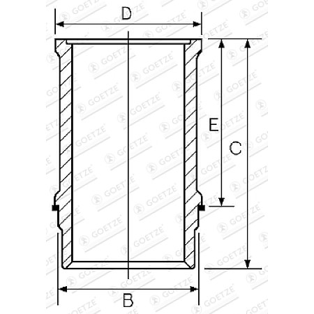 Camasa piston inner diameter: 124mm length: 27925mm flange diameter: 139801mm RVI MAGNUM MACKE.TECHA/46-MIDR06.24.65C/42 09.96- GOETZE 14-740130-00