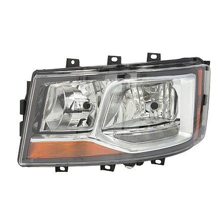 Far Headlamp L 2*H7/H21W/LED electric with motor with daytime running light insert colour: chromium-plated SCANIA LPGRS 06.17- TRUCKLIGHT HL-SC008L