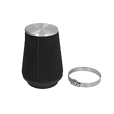 Filtru universal (con, airbox) Universal filter cone airbox filter length: 150mm outer diameter of the base: 100mm flange diameter 70mm PIPERCROSS TUPK003