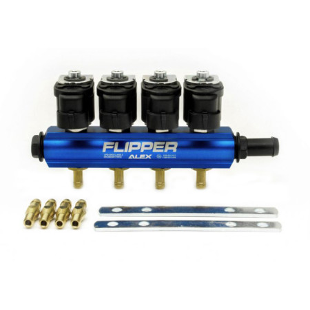 Rampa injector GPL Flipper injection rail number of cylinders 4 pcs with accessories ALEX LPG LPG C077-40-20-01-00