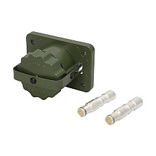 Dulie Priza plug-in numar pini/mumar pini activi 2 aluminiu pentru tensiune inalta pentru un cablu de 50mm2 verde TRUCKLIGHT SO-EC50/2-G-ALU