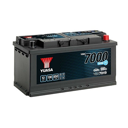 Acumulator Pornire Battery YUASA 12V 100Ah/850A START&amp;STOP EFB YBX7000 EFB Start Stop Plus R+ standard 353x175x190 B13 efb/starting YUASA YBX7019