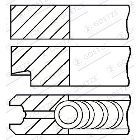 Set segmenti piston Inele de 104mm STD 25 25 4 IVECO IVECO ZETA FIAT 100-XX 115-XX 130-XX 90-XX FE FIATALLIS FD FR NEW HOLLAND TN XX.90 XXX.90 8040.05.200-8065.E GOETZE 08-784700-00