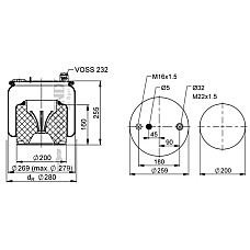Burduf, suspensie pneumatica Supa de suspensie pneumatica spate R 28mm baza de plastic MERCEDES ACTROS MP4 MERCEDES ACTROS MP4 / MP5 07.11- PHOENIX 1 DF 16 A-2