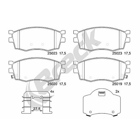 Set placute de frana Fata cu suplimente HYUNDAI ACCENT III I20 I KIA RIO II 1.1D-1.6D 03.05- BRECK 25019 00 702 00