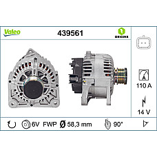 Alternator 14V 110A DACIA DUSTER DUSTER/SUV LOGAN LOGAN EXPRESS LOGAN MCV SANDERO NISSAN MICRA III NOTE NV200 NV200 / EVALIA TIIDA RENAULT CLIO II 1.5D-1.6LPG 09.98- VALEO VAL439561