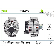 Alternator 14V 180A MERCEDES C W204 C T-MODEL S204 CLS C218 CLS SHOOTING BRAKE X218 E A207 E C207 E W212 E T-MODEL S212 GLE W166 GLK X204 1.8-3.0D 09.03- VALEO VAL439653
