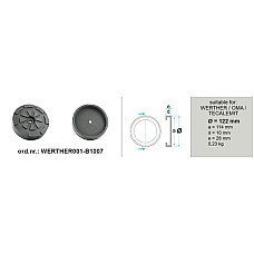 Tampon cric hidraulic Rubber pad {Rubber pad} 122mmx114mmx28mm type: circle BOECK WERTHER001-B1007
