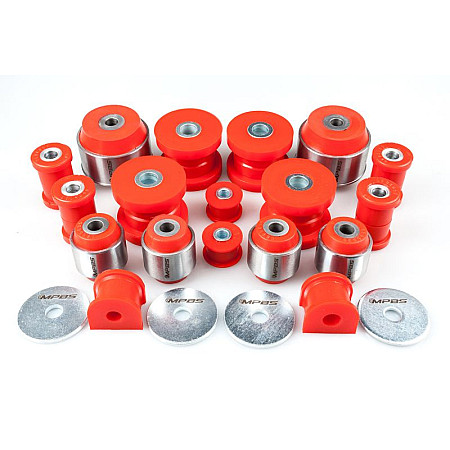 Bucsa montaj brat suspensie Polyurethane bushings basic set 18pcs rear axle L/R hardness: 80 Sha AUDI A3 TT SEAT LEON SKODA OCTAVIA I VW BORA BORA I GOLF IV NEW BEETLE 12.96-06.06 MPBS 0604003Q/80SHA