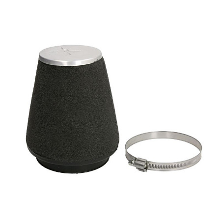 Filtru universal (con, airbox) Universal filter cone airbox filter length: 150mm outer diameter of the base: 122mm flange diameter 90mm PIPERCROSS TUPK007