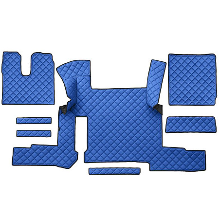 Covor compartiment picioare F-CORE doua sertare pe intregul etaj cantitate in set 7 szt. material - piele matlasata eko culoare - albastru transmisie automata MAN TGX I TGX II 01.19- F-CORE F-CORE FL49 BLUE