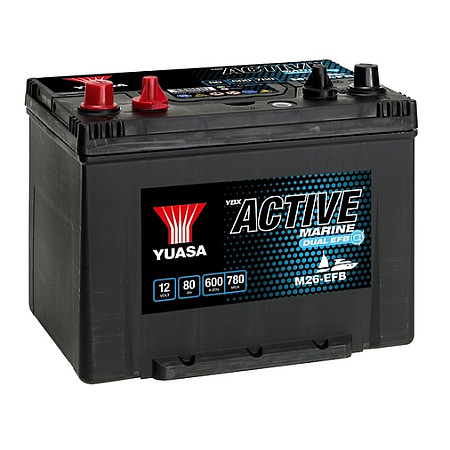 Acumulator Pornire Battery YUASA 12V 80Ah/600A DUAL L+ standard 260x174x200 B01 efb YUASA M26-EFB