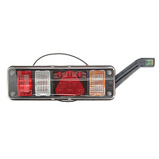 Stop spate Rear lamp R Hybrid LED/P21W 24V with indicator with fog light reversing light with stop light parking light triangular reflector side clearance connector: 4x SuperSeal 2PIN/AMP DIN 7PIN Bayo HELLA 2VP340 961-441