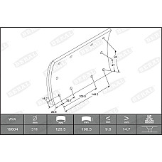 Set garnituri de frictiune, frana tambur Ferodou sabot frana 311x190. 1-supradimensionat  MERITOR TM BERAL KBL19604.1-1621