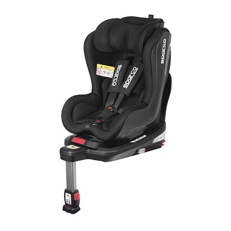 Scaun copil Car seat SK500 ECE R129 I-SIZE 0-18 kg. Black perforated polyester / plastic / polyester / stainless steel ISOFIX with base + stabilizing support SPARCO SPRO 500BK