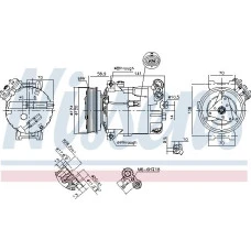 Compresor. climatizare Air-conditioning compressor CADILLAC BLS FIAT CROMA OPEL SIGNUM VECTRA C VECTRA C GTS SAAB 9-3 1.9D OPEL VECTRA C (Z02), Turism, 10.2003 - 01.2009 Nissens 89343