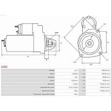 Electromotor RENAULT SUPER 5 (B/C40_), Hatchback, 10.1984 - 12.1996 AS-PL S3052
