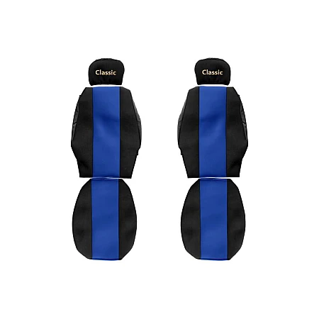 Husa scaun Huse pentru scaune Classic albastru material velours serie CLASSIC centura de siguranta a pasagerului asamblata in scaun centura de siguranta a soferului asamblata in scaun tetiera reglabila a p F-CORE F-CORE PS13 BLUE
