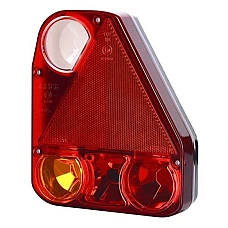 Stop spate Rear lamp R 12/24V with indicator reversing light with stop light parking light triangular reflector with wire eye without bulb TRUCKLIGHT TL-UN083R-RL
